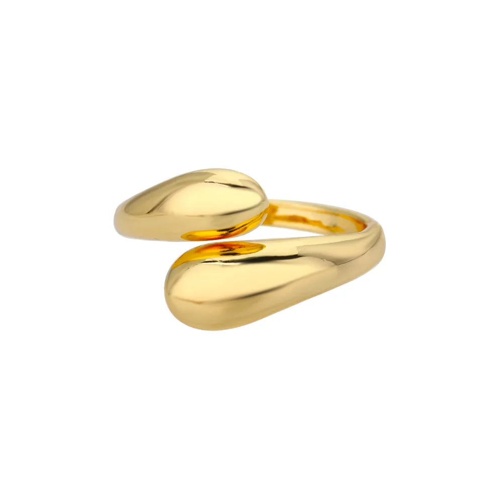 Smooth Double Ball Couple Rings - Gold