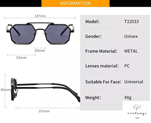 0039. Vintange Sunglasses OCCHIALI DA SOLE ESAGONALI ESAGONO MONTATURA METALLO ORO ALLUMINIO NOVITA ESTATE 2022 UV400