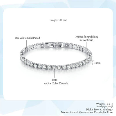 Crystal Chain Tennis Bracelet - H086