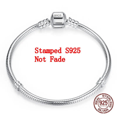 Sterling Silver Snake Bone Charm Bracelet