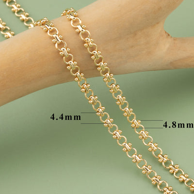 DIY Chain, 18K Gold Rhodium Plated, Nickel-Free - 1m/lot