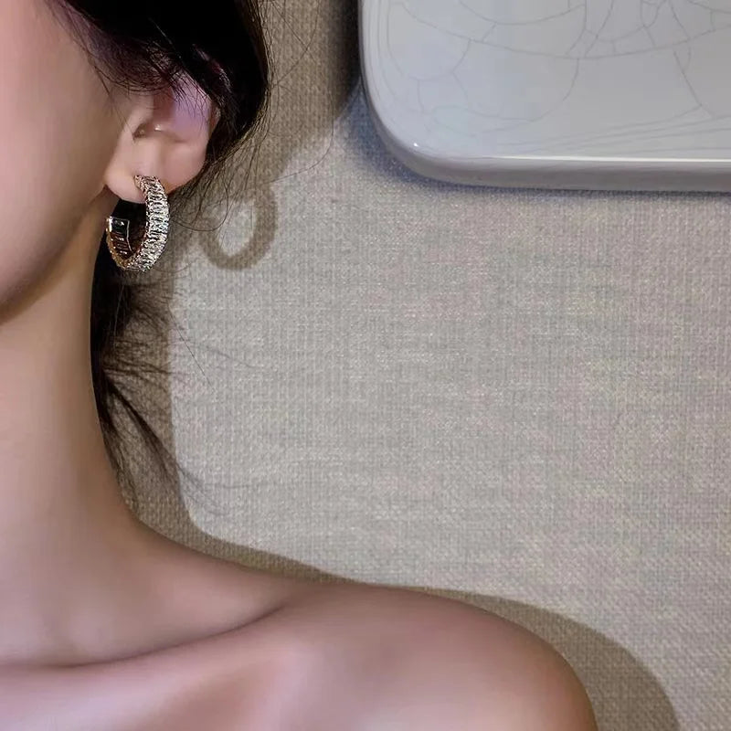 Elegant Zircon C Earrings - High-grade Gift